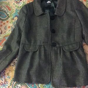 J Crew black gold metallic blazer jacket size 6